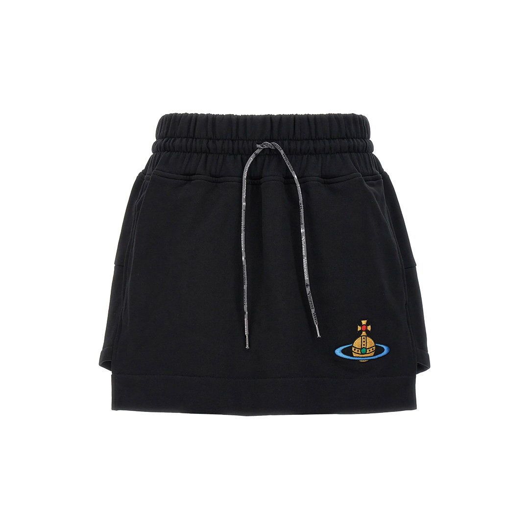 VIVIENNE WESTWOOD サイドパンサーギャザースカート 【関税込】 ☆Vivienne Westwood☆ブラック ロングサイドパンサースカート